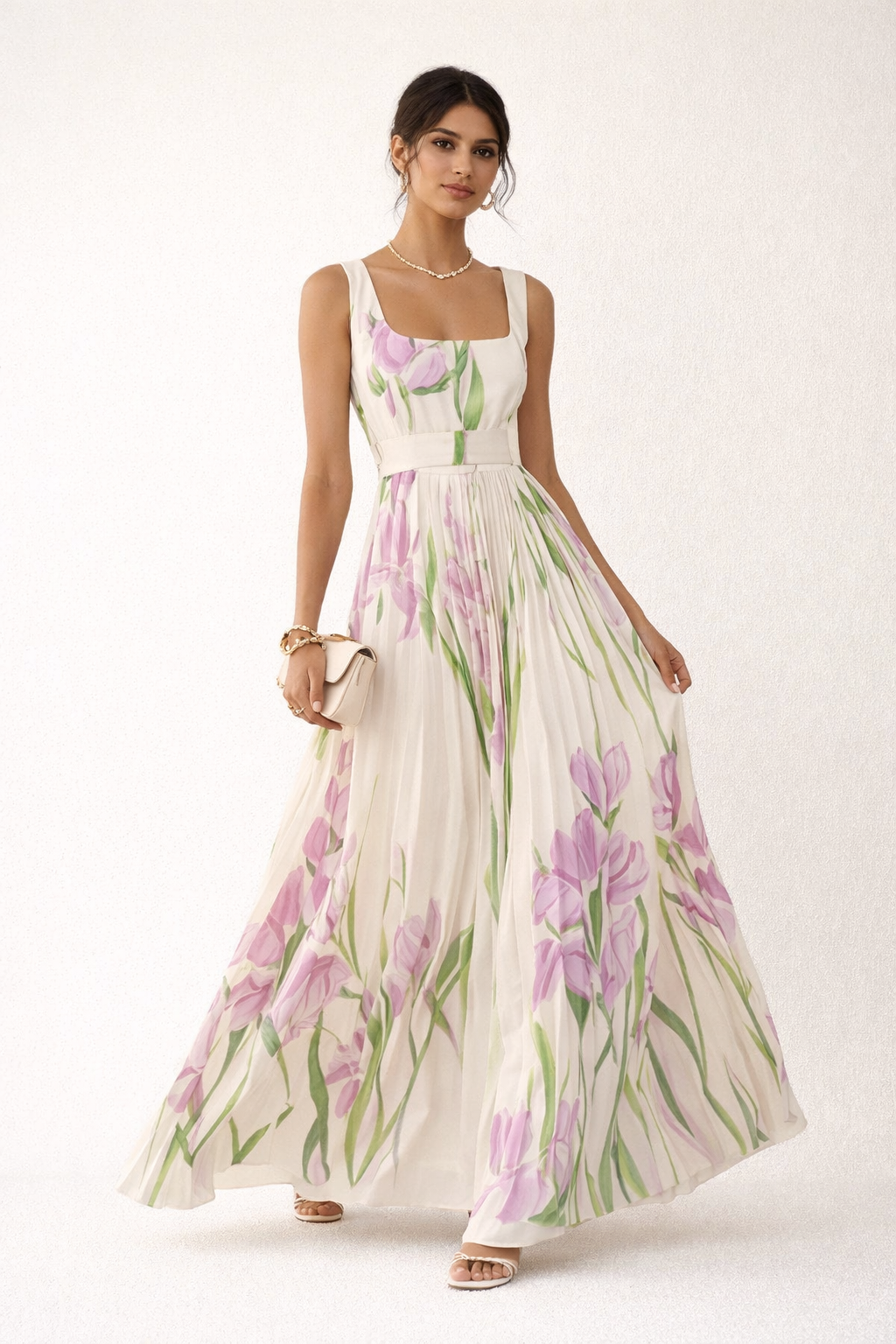 Langes geblümtes Sommerkleid für Frauen - Leonore