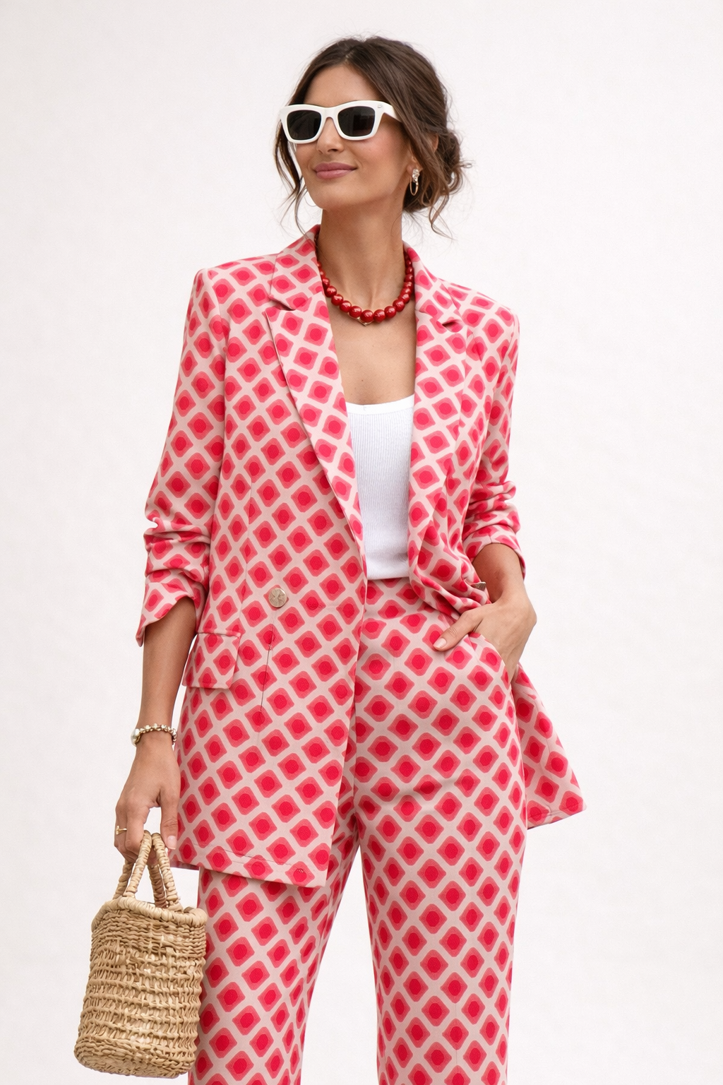 Damen zweiteiliges Set moderner Print formal - Hanna