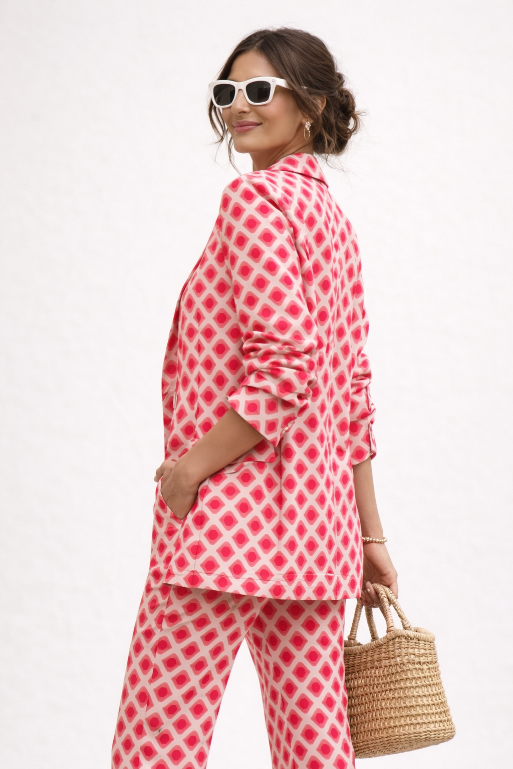 Damen zweiteiliges Set moderner Print formal - Hanna