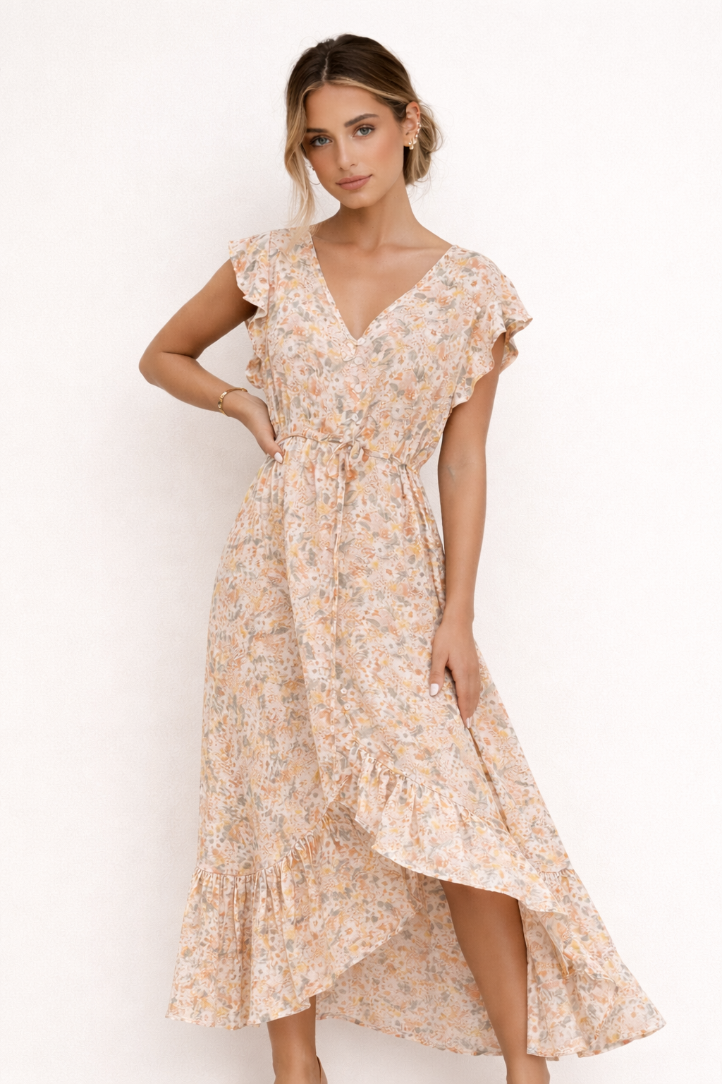 Elegantes Midikleid mit Blumendruck für Damen - Paula