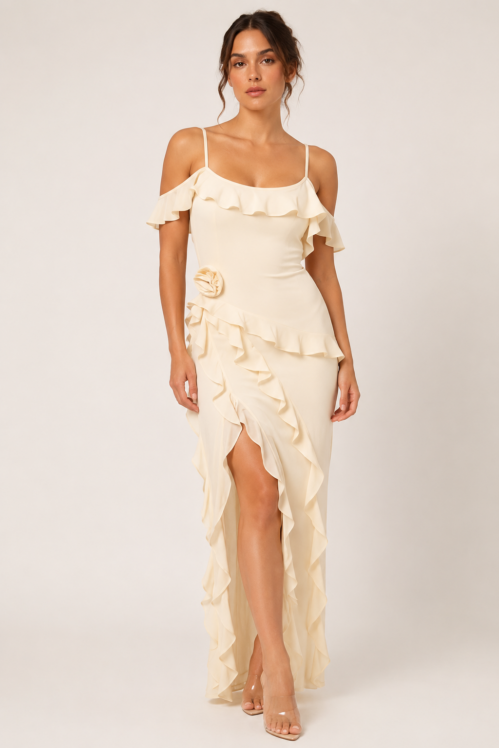 Elegantes Rüschenkleid für Hochzeitsgäste – Gisela