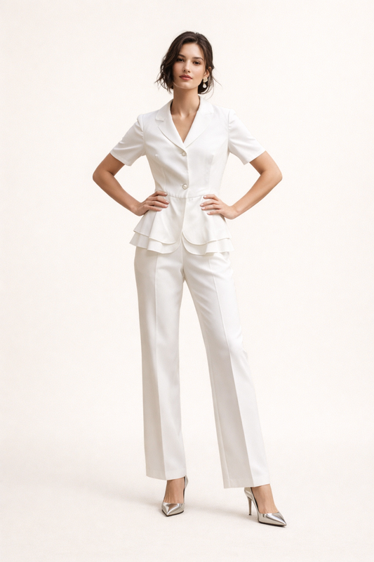 Ensemble blazer ajusté et pantalon élégant pour femmes - Kreszenz