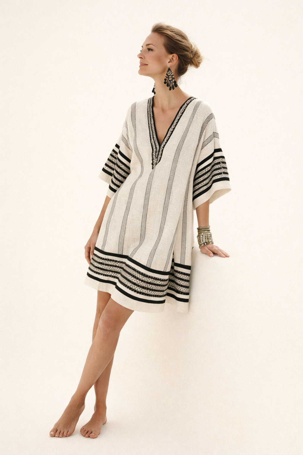 Locker bedrucktes Midikleid für Damen im Strandstil - Karina