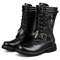 Halbhoher Herrenstiefel aus Leder mit robuster Sohle - Rovian
