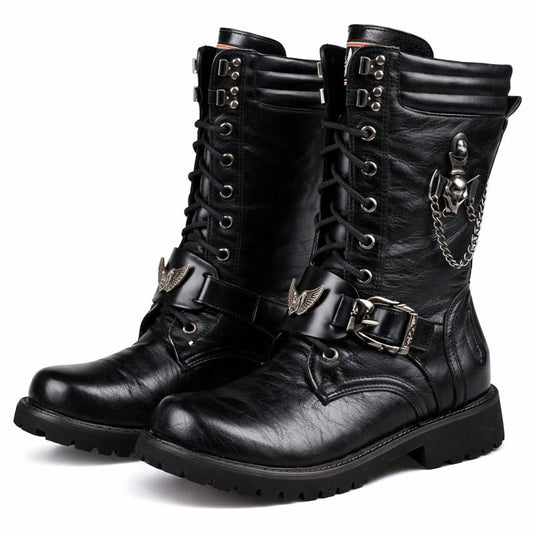 Bottes en cuir à semelle robuste pour hommes - Rovian