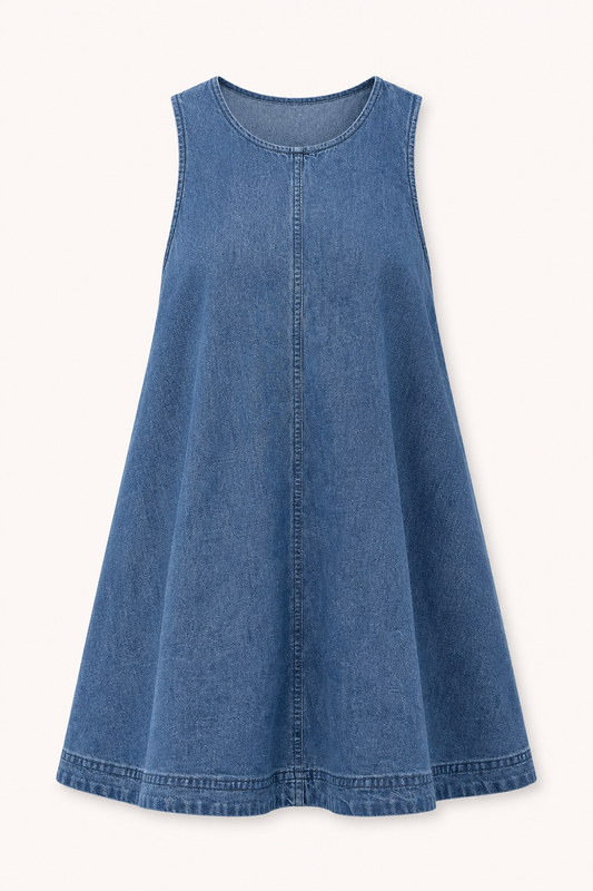 Robe décontractée sans manches en denim court - Elske