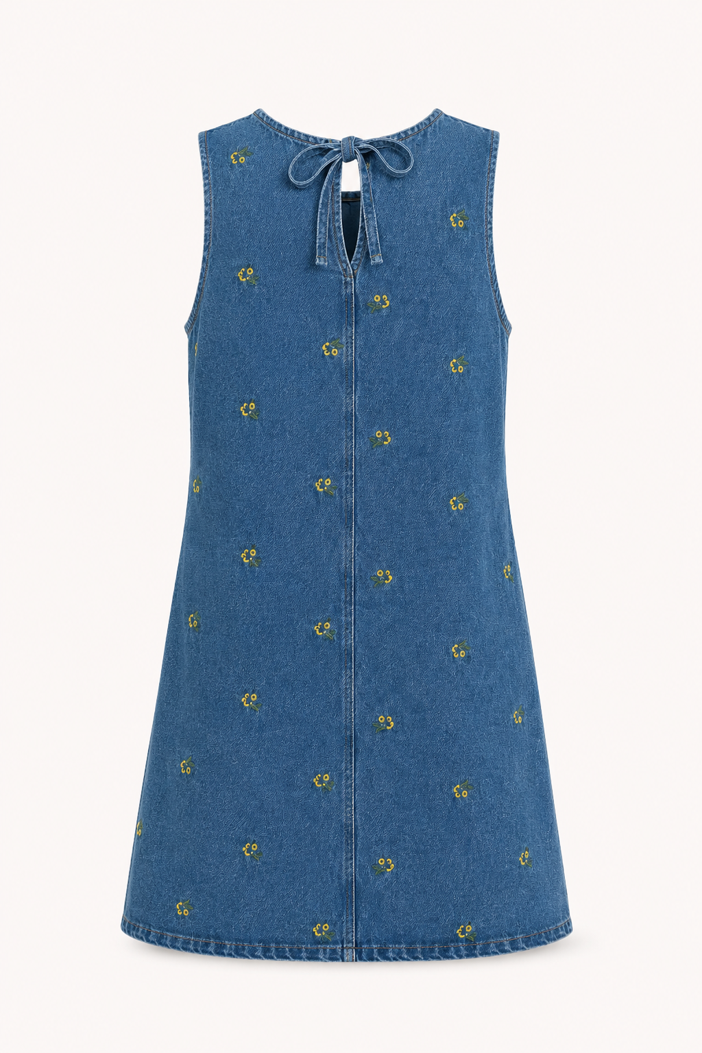 Kurzes ärmelloses Kleid aus Denim für Frauen - Leni