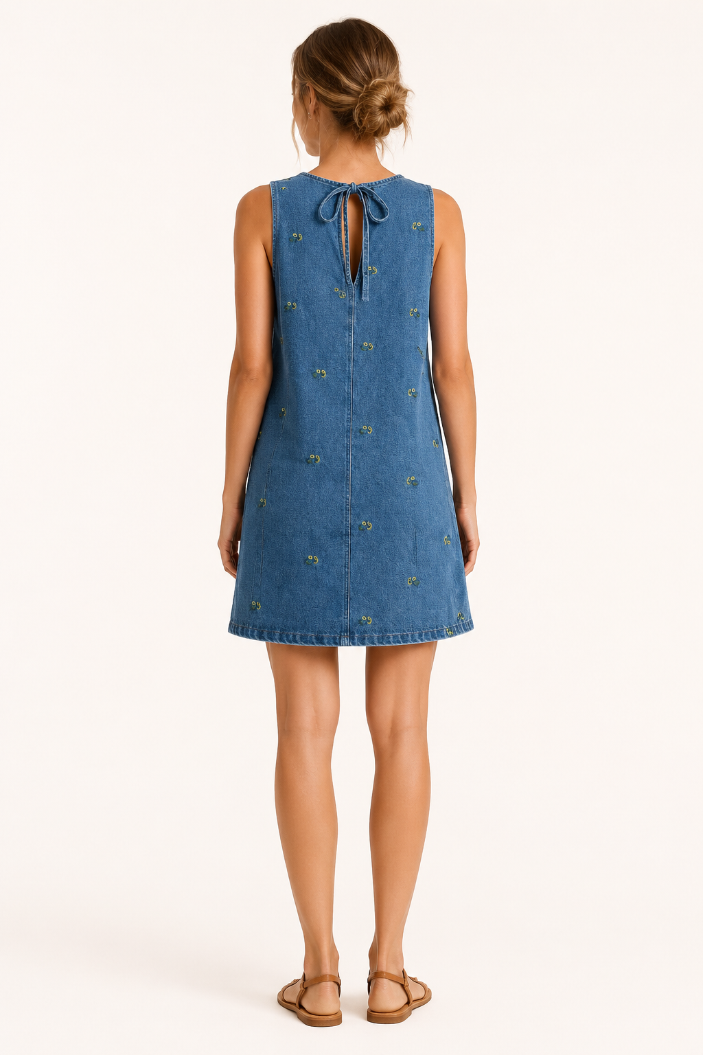 Kurzes ärmelloses Kleid aus Denim für Frauen - Leni
