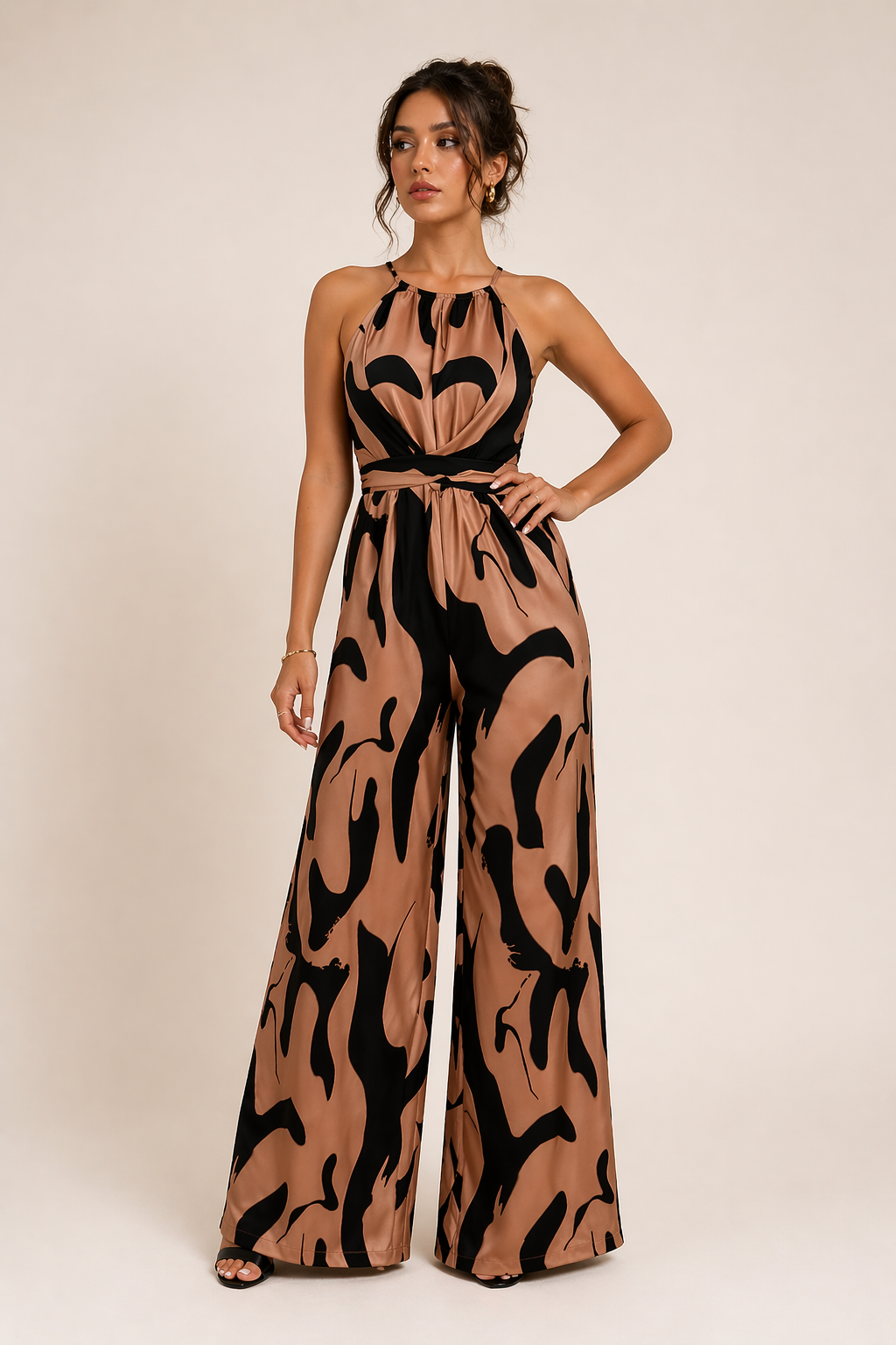 Eleganter Damen-Overall mit weitem Bein und Halfter - Gabriela