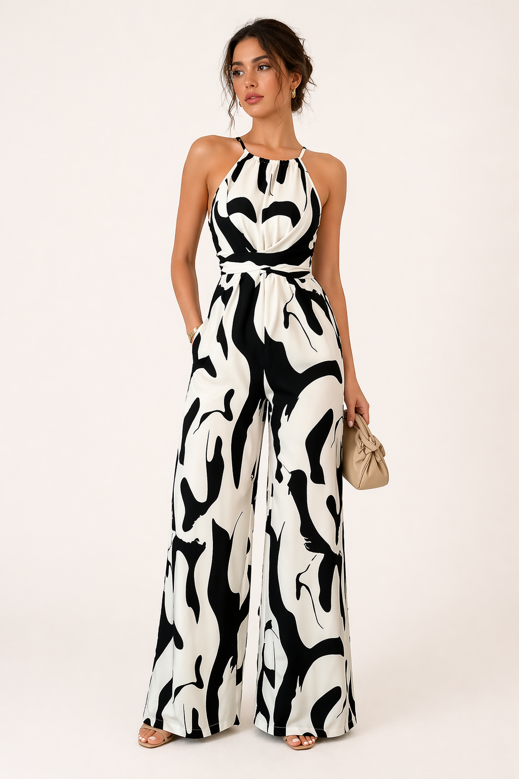 Eleganter Damen-Overall mit weitem Bein und Halfter - Gabriela