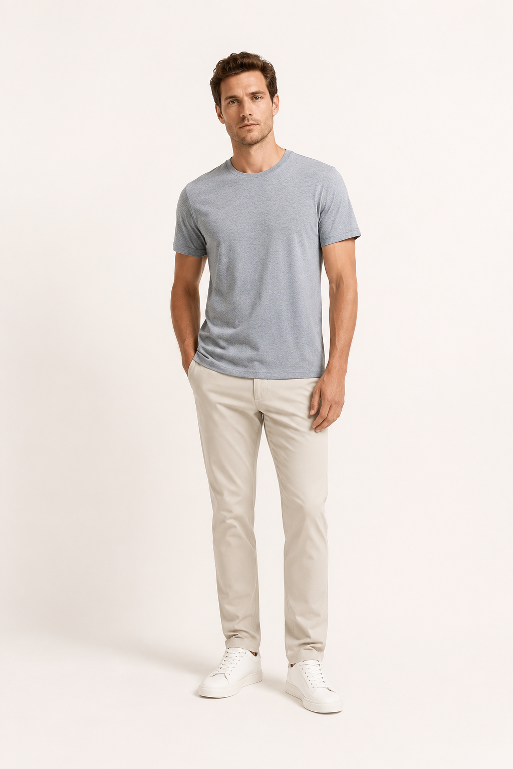 Eng anliegendes Herren-T-Shirt mit kurzen Ärmeln und Rundhalsausschnitt – Lukas