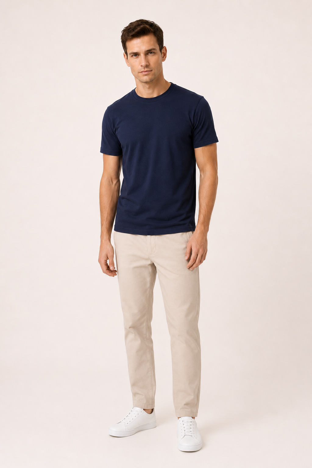 Eng anliegendes Herren-T-Shirt mit kurzen Ärmeln und Rundhalsausschnitt – Lukas