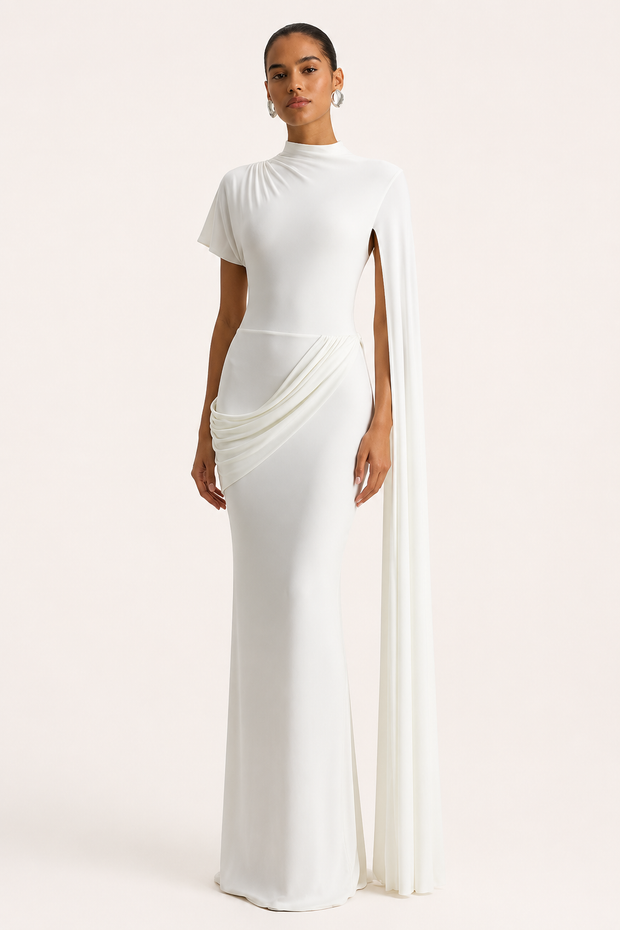 Langes Kleid für Frauen mit elegantem Rollkragen - Mirna