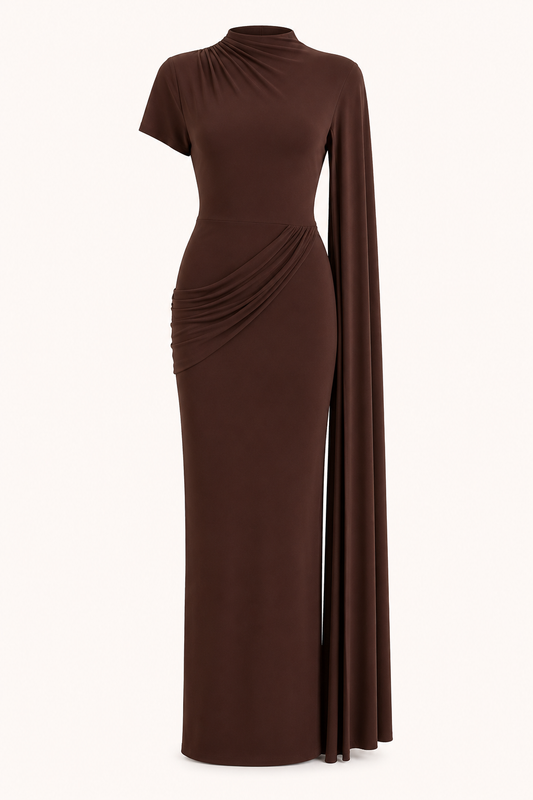 Robe longue élégante à col roulé pour femme - Mirna