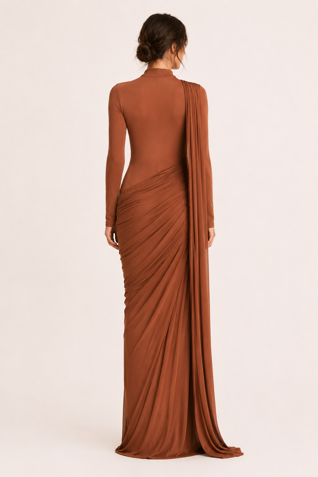 Langes Kleid mit langen Ärmeln elegantes Hochzeitsgastkleid - Gisela