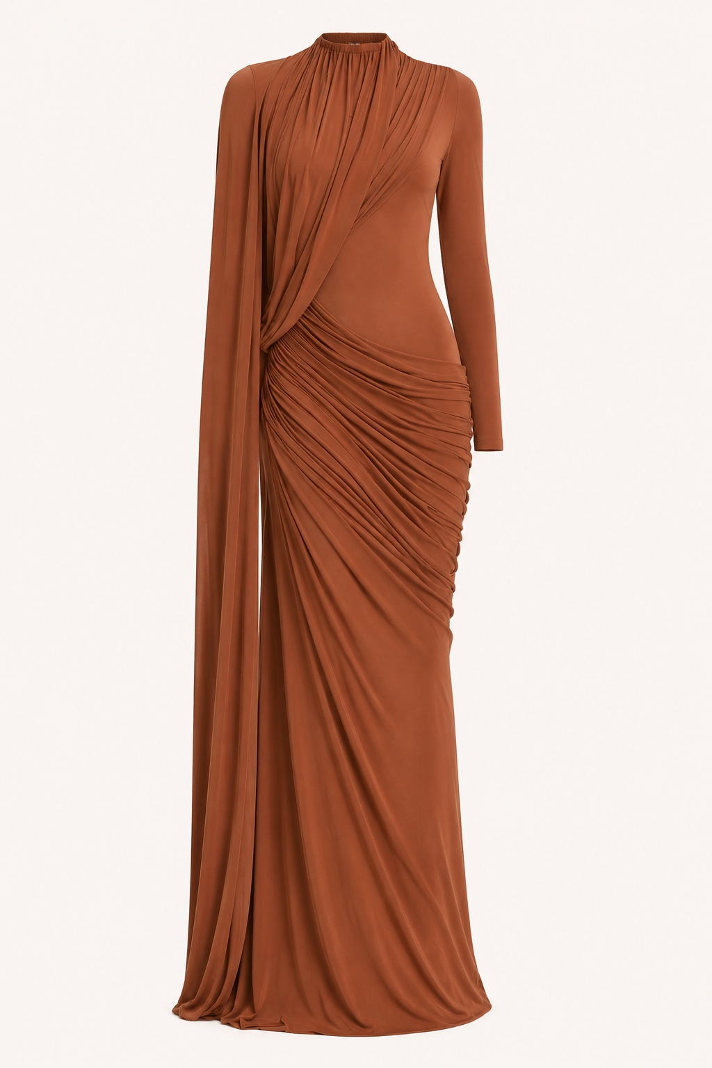 Langes Kleid mit langen Ärmeln elegantes Hochzeitsgastkleid - Gisela