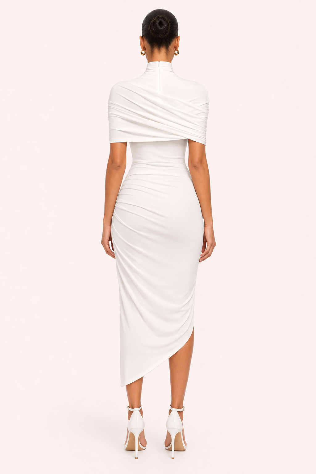 Damen Midikleid elegant Rollkragen Hochzeit Gast - Katja