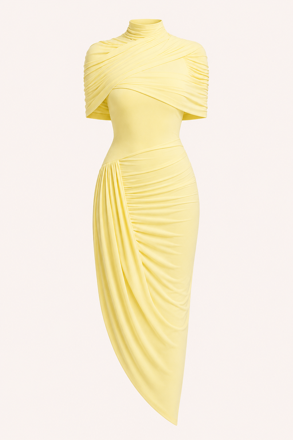 Damen Midikleid elegant Rollkragen Hochzeit Gast - Katja