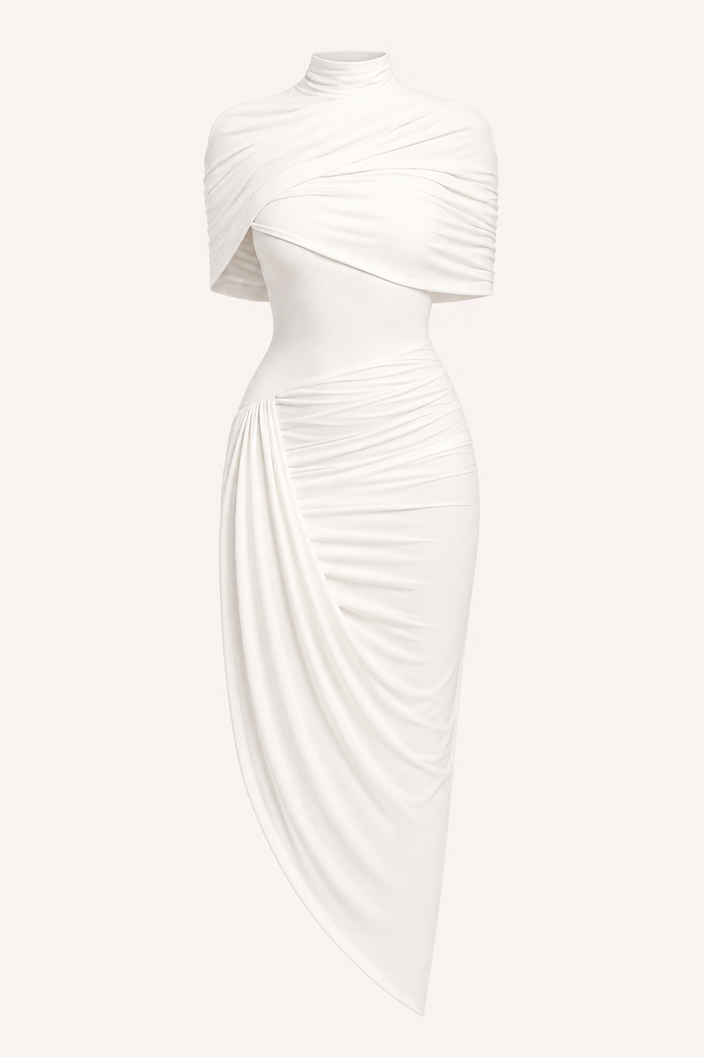 Damen Midikleid elegant Rollkragen Hochzeit Gast - Katja