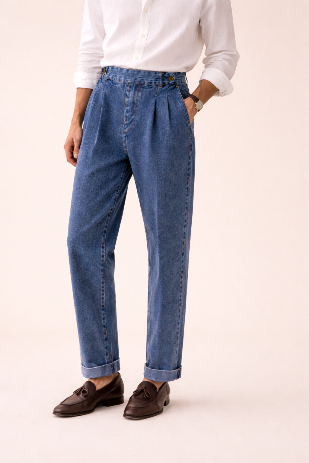 Hochgeschnittene modische Denim-Hose für Männer - James