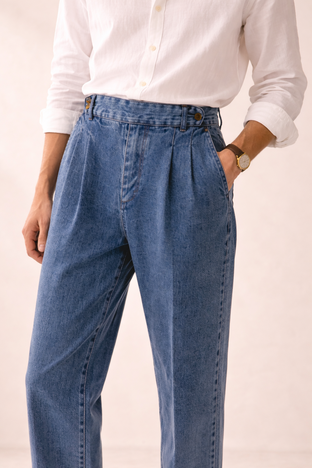 Hochgeschnittene modische Denim-Hose für Männer - James