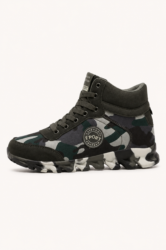 Bottines décontractées pour femme, imprimé camouflage et tige mi-haute - Georgina