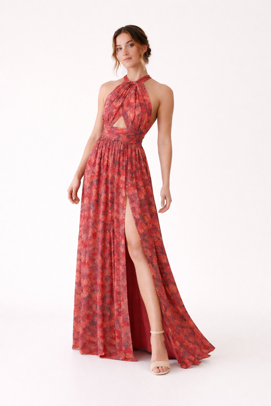 Robe dos nu pour femmes avec fente sur le devant - Ennis