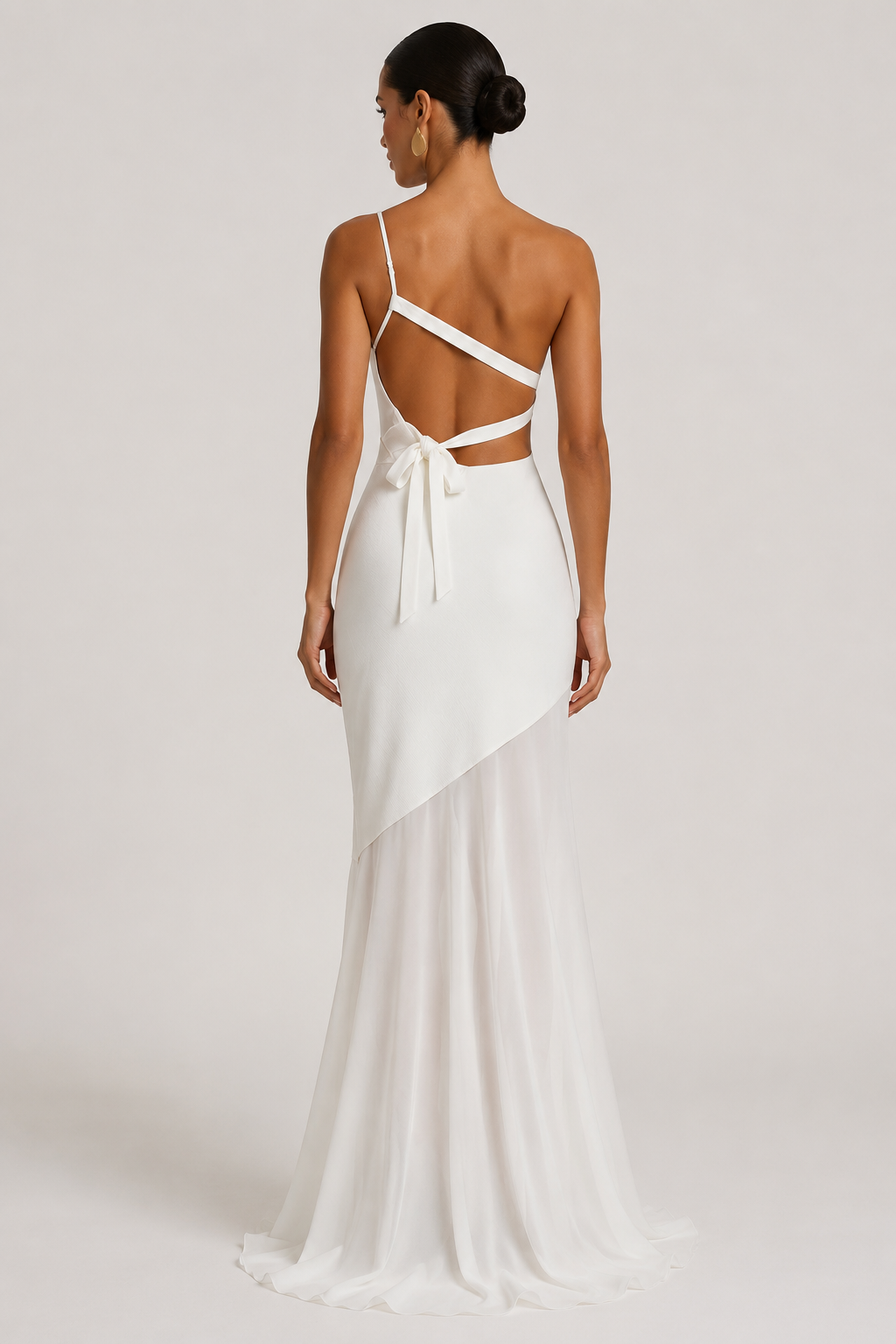 Elegantes, einseitiges langes Kleid für Hochzeitsgäste – Birgit