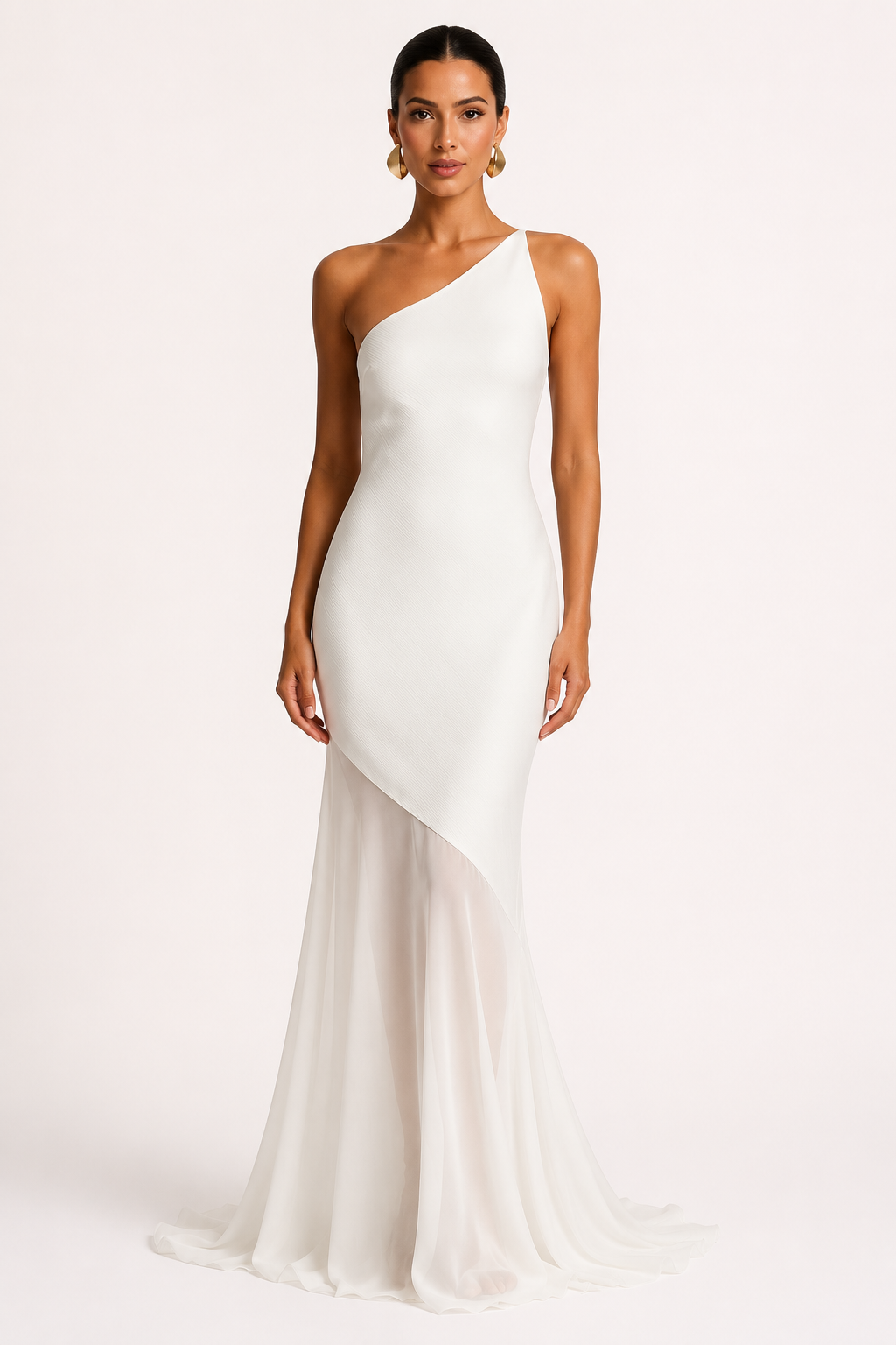 Elegantes, einseitiges langes Kleid für Hochzeitsgäste – Birgit