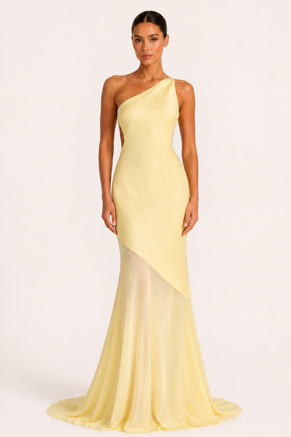 Elegantes, einseitiges langes Kleid für Hochzeitsgäste – Birgit