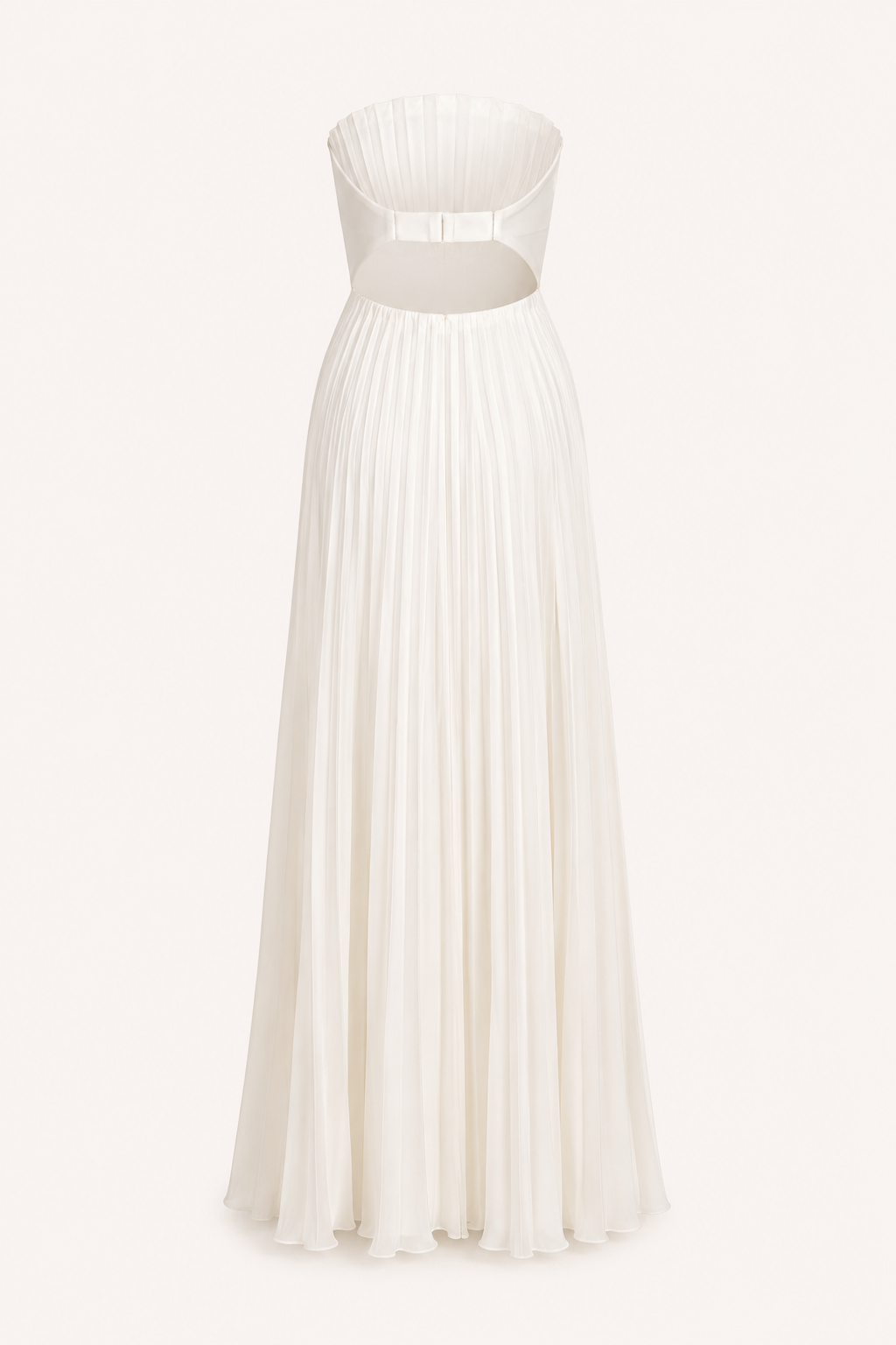 Langes, trägerloses, plissiertes Abendkleid für Damen – Tomiris