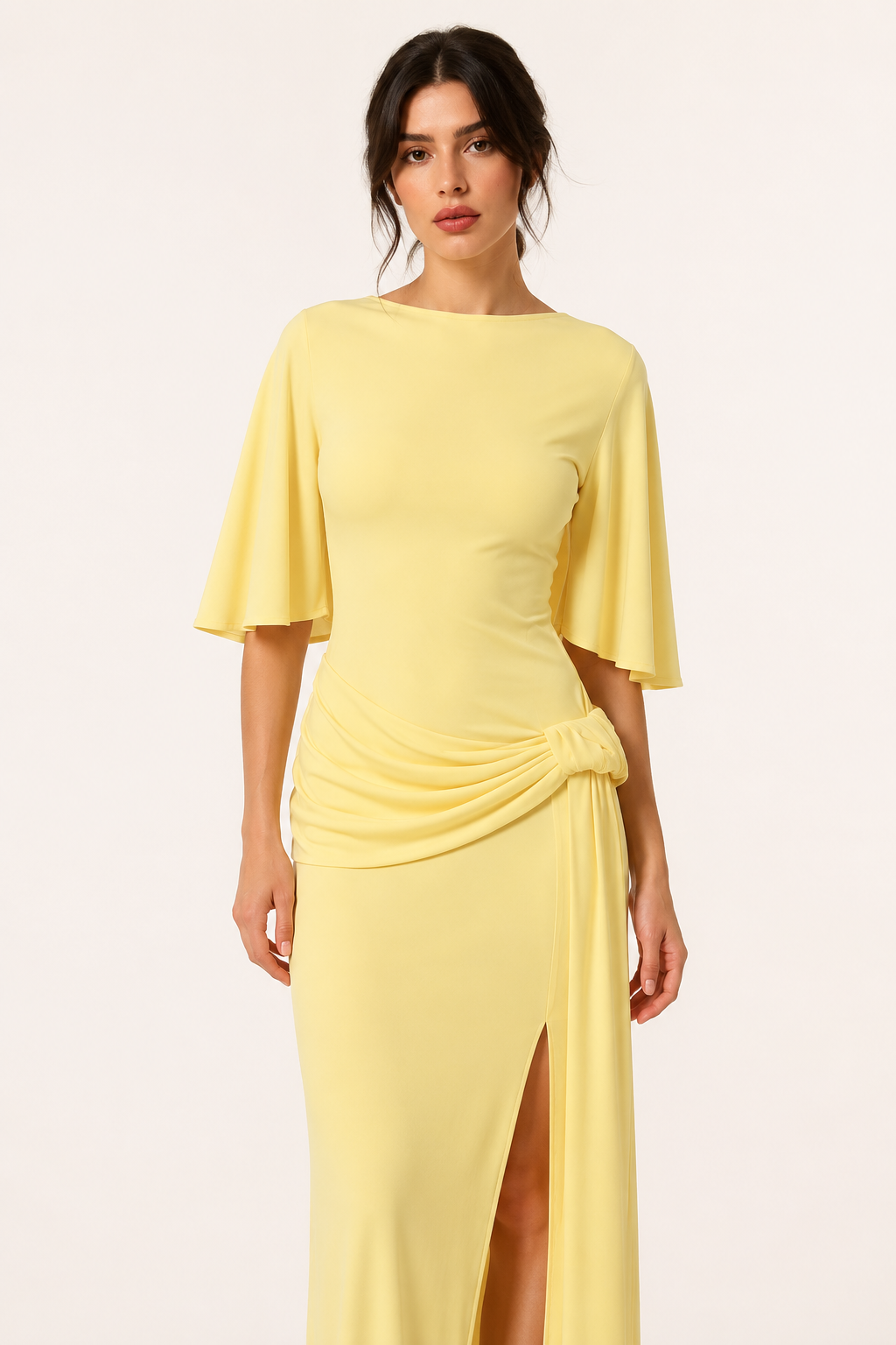 Damen langes Kleid elegant Hochzeit Gast Seitenschlitz - Amelie