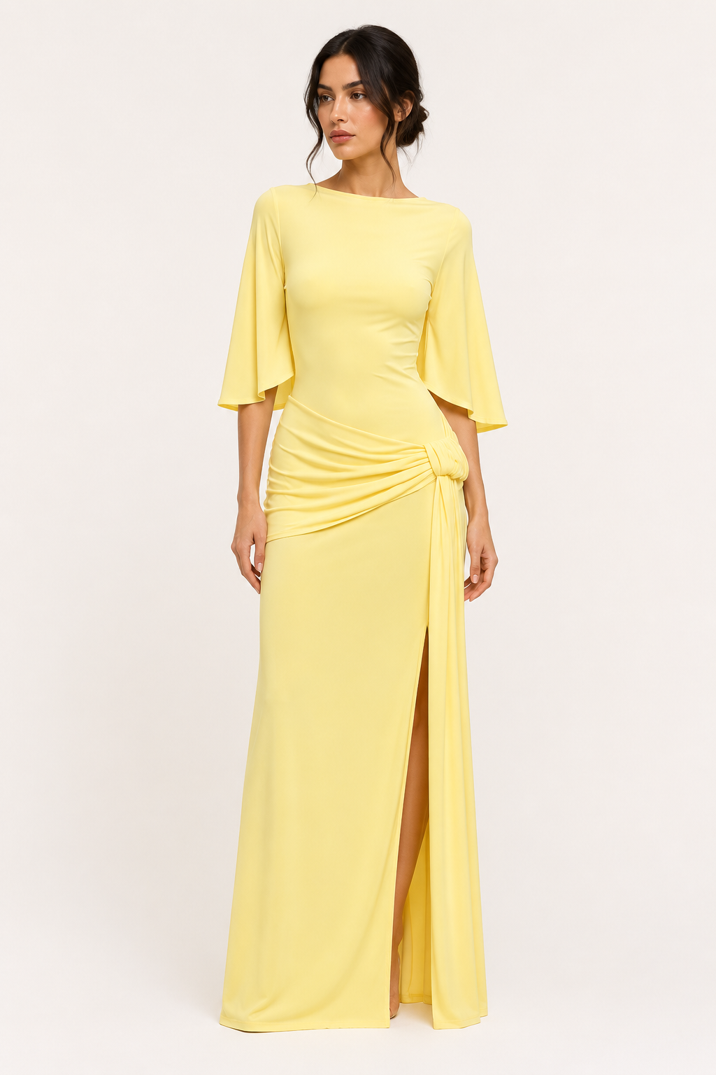 Damen langes Kleid elegant Hochzeit Gast Seitenschlitz - Amelie