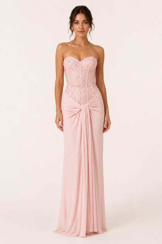 Evénement spécial robe longue femme corset serré - Klara