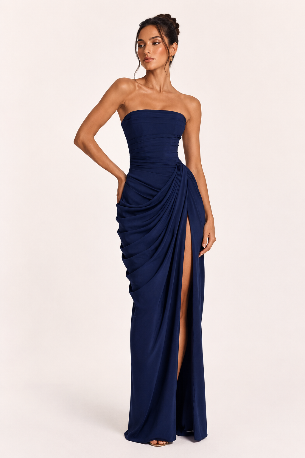 Damen langes Kleid elegantes Event Kleid slim fit Seitenschlitz - Ottilie