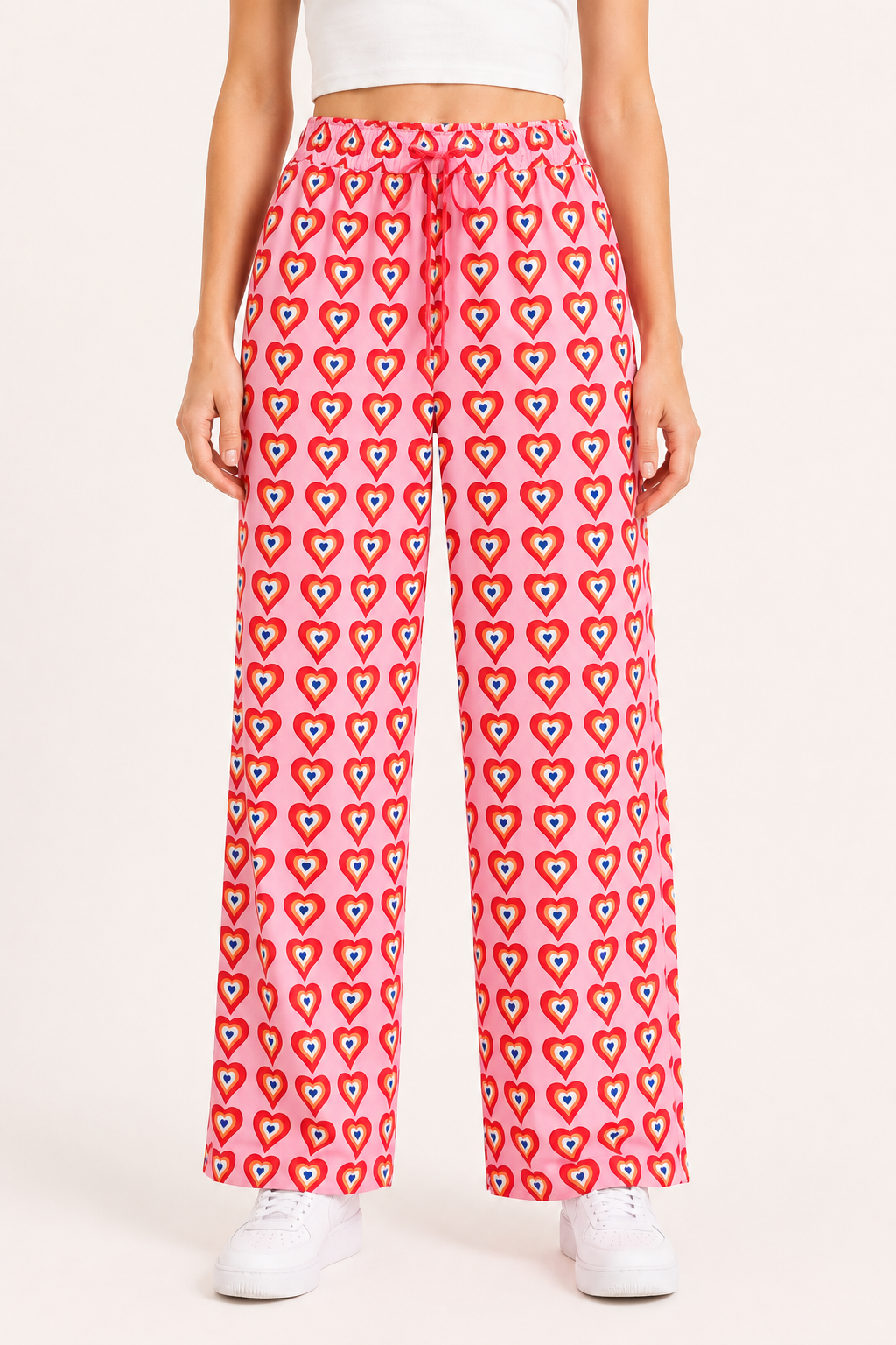 Weit geschnittene Damenhose mit Muster – Nadine
