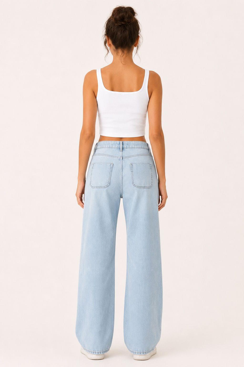Damenjeans mit hoher Leibhöhe und weitem Bein – Mileidy