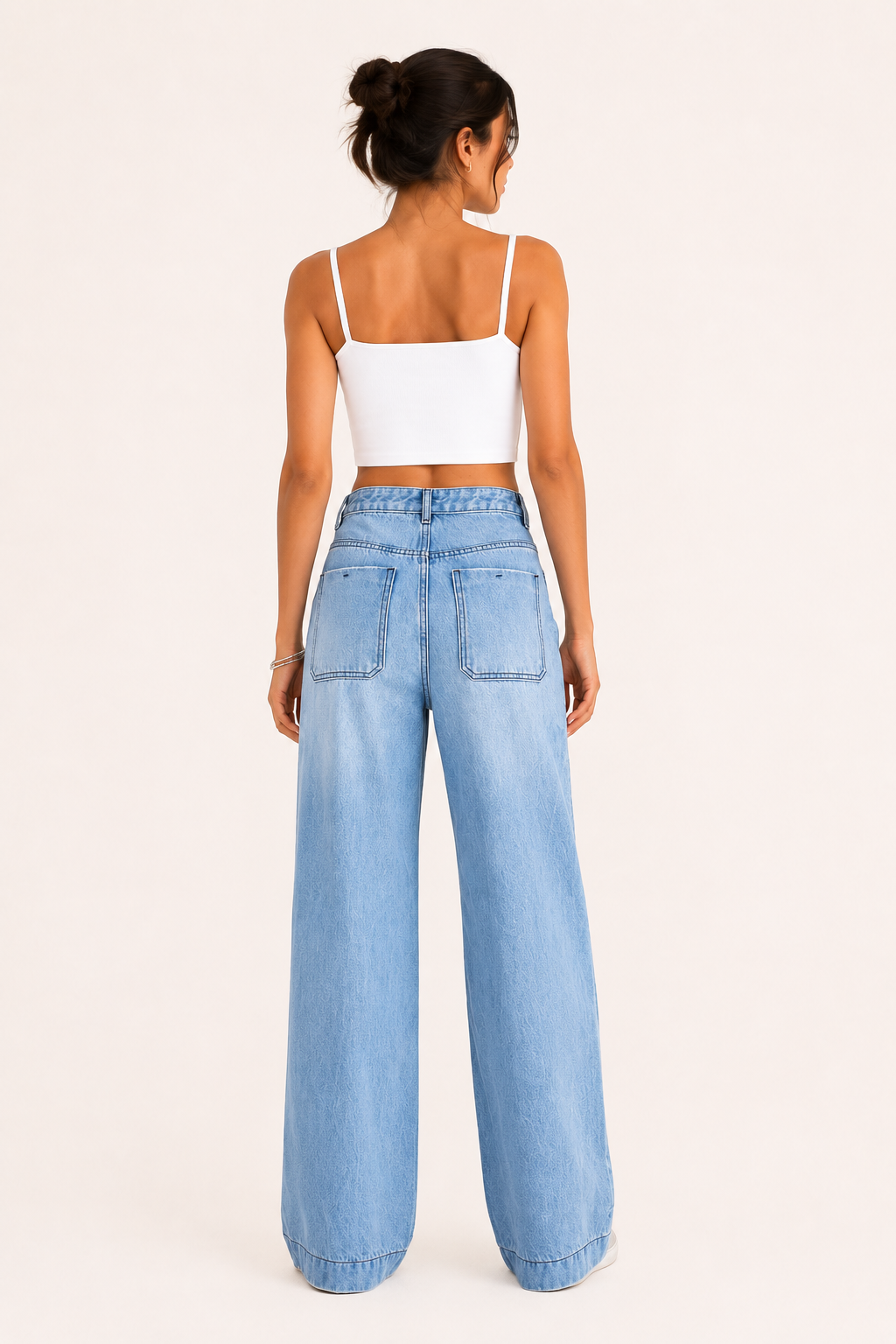 Damenjeans mit hoher Leibhöhe und weitem Bein – Mileidy