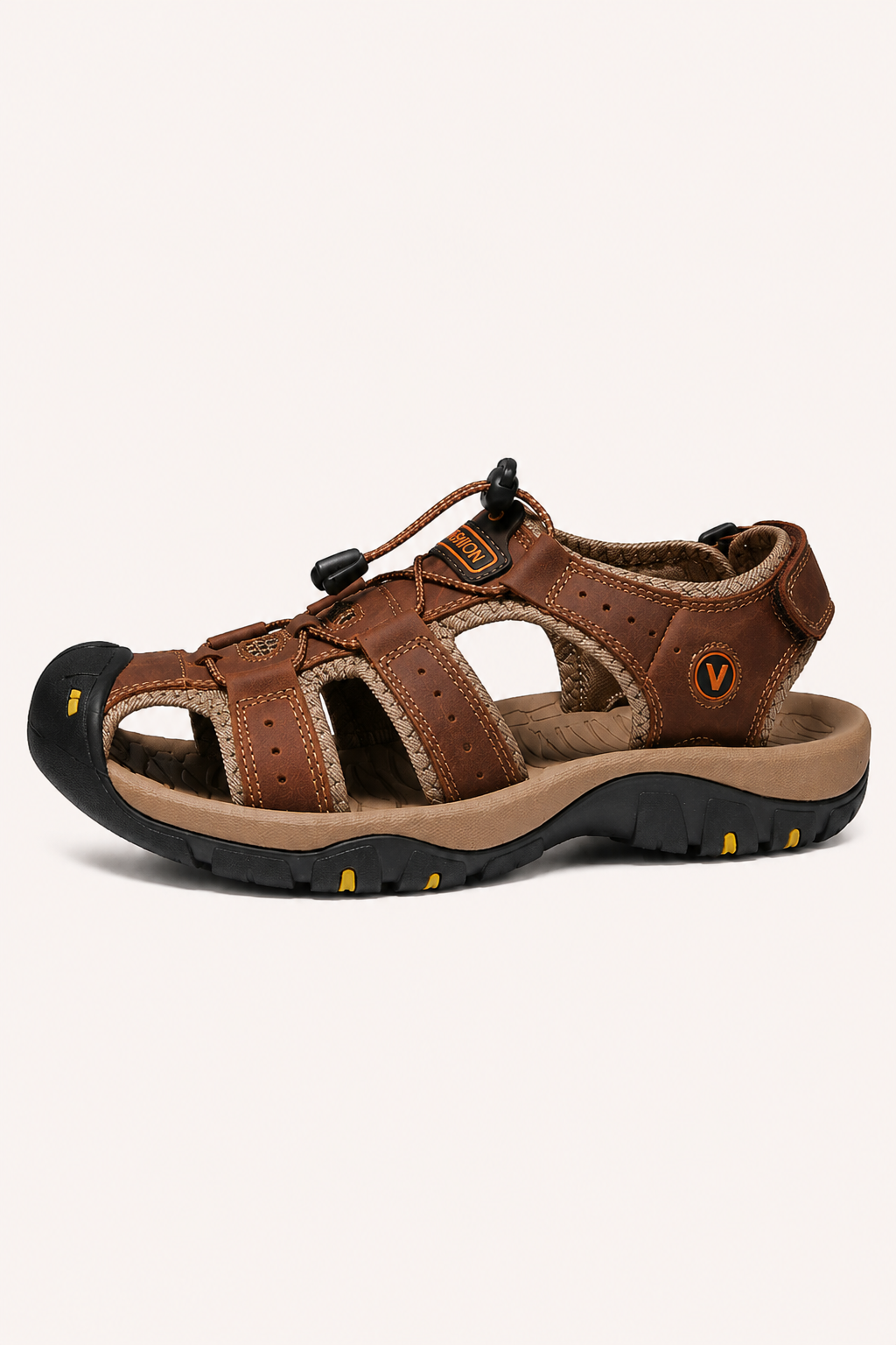 Trekking-Sandalen für Herren mit verstärkter Zehenkappe und verstellbarem Schnürsenkel – Viktor