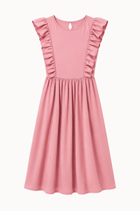 Robe longue pour femme à volants aux épaules et jupe ample - Helena