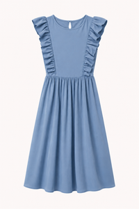 Robe longue pour femme à volants aux épaules et jupe ample - Helena