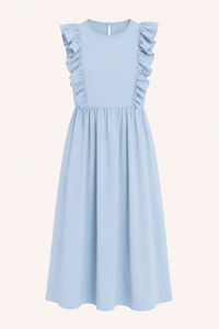 Robe longue pour femme à volants aux épaules et jupe ample - Helena
