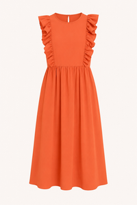 Robe longue pour femme à volants aux épaules et jupe ample - Helena