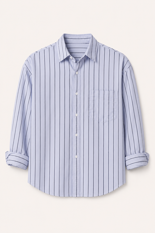 Chemise décontractée à manches longues et à rayures verticales pour hommes - Matías