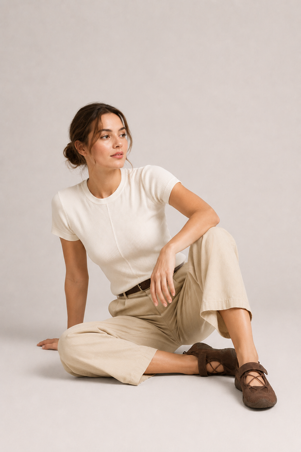 Sportliche Ballerinas mit verstellbarem Riemen und elastischen Schnürsenkeln – Kira