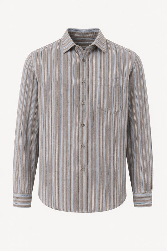 Chemise à rayures verticales pour hommes, été, décontractée et élégante - Ralf