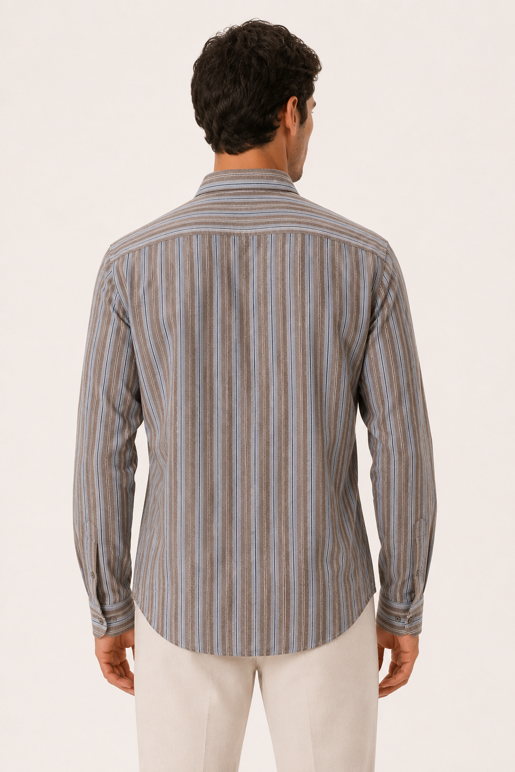 Herren Sommer casual smart casual vertikal gestreiftes Hemd - Ralf