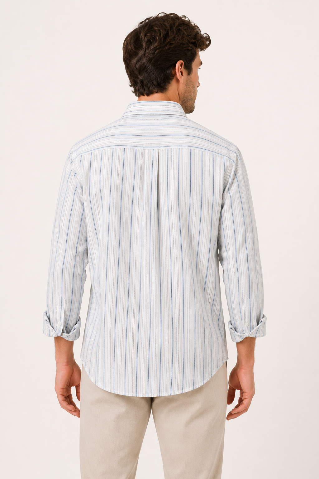Herren Sommer casual smart casual vertikal gestreiftes Hemd - Ralf