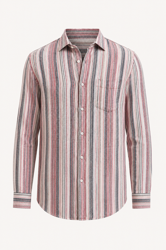 Chemise à poche décontractée à rayures verticales pour homme - Kaspar