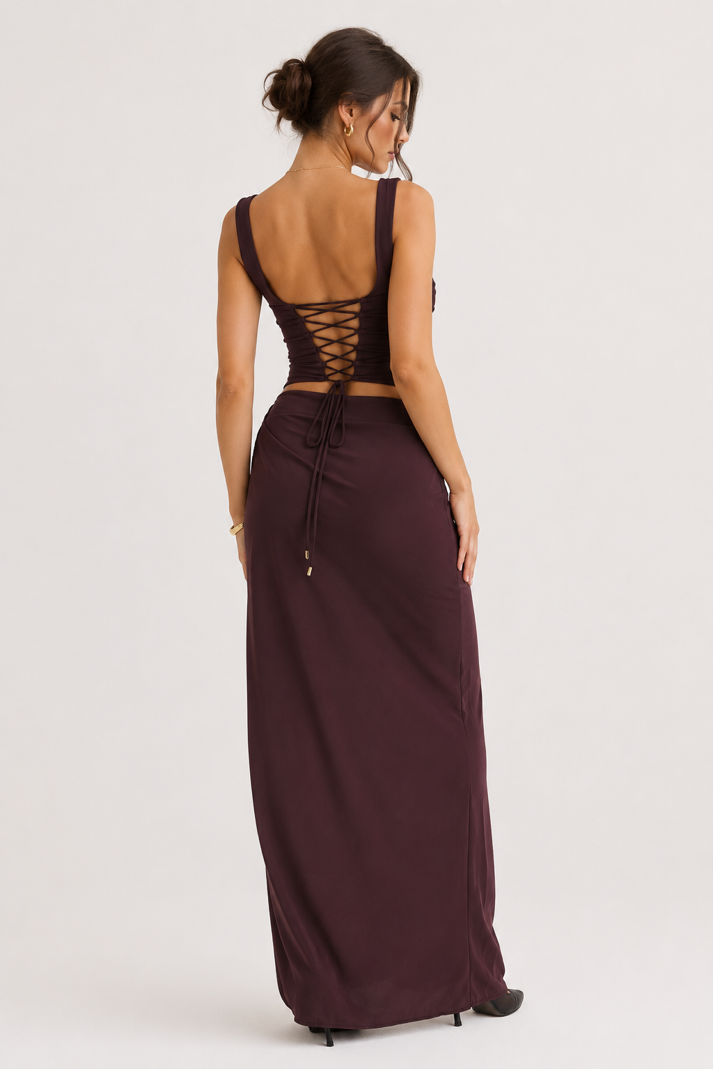 Langes Blumenkleid für Damen mit Schlitz, ideal für Hochzeiten – Lena